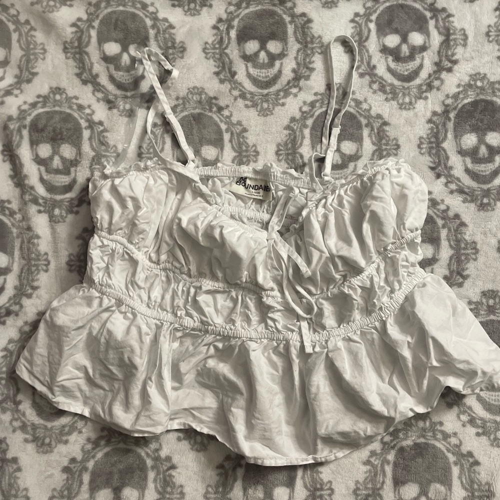 White Ruffled Camisole Top